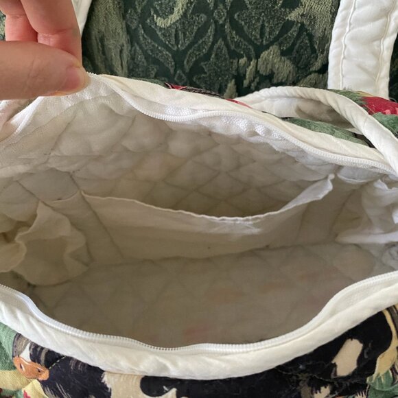 Vintage 90s Soft Quilted Farm Handbag Cow Chicken Barn Cottagecore - Picture 2 of 3